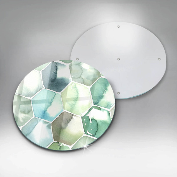 Kuchynská doska veľká zo skla Akvarelové šesťuholníky