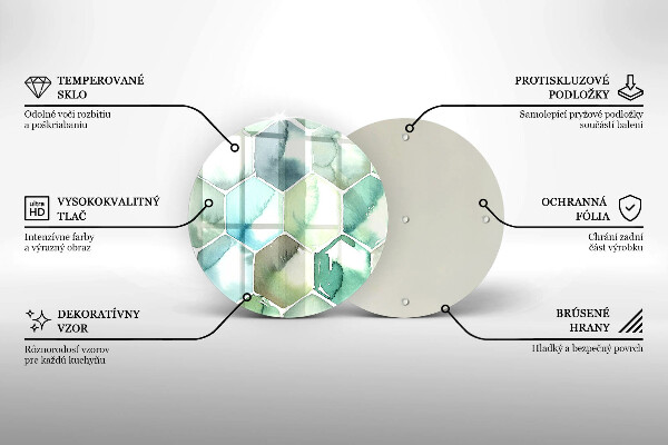Kuchynská doska veľká zo skla Akvarelové šesťuholníky