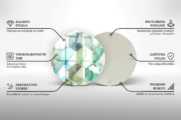Kuchynská doska veľká zo skla Akvarelové šesťuholníky