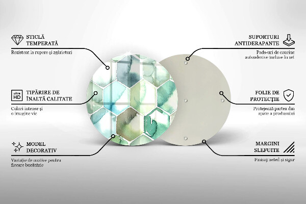 Kuchynská doska veľká zo skla Akvarelové šesťuholníky