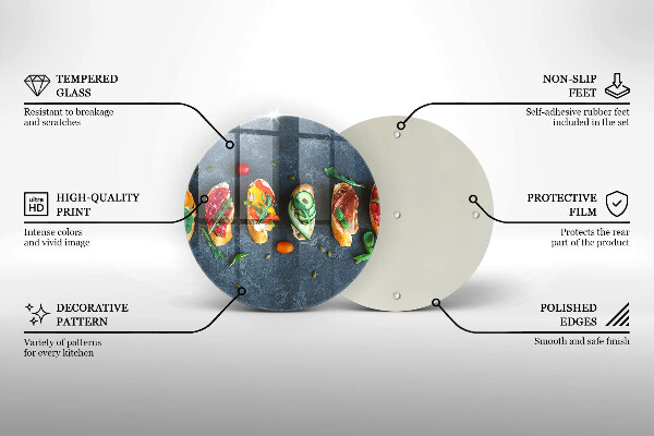 Kuchynská doska zo skla Farebné sendviče