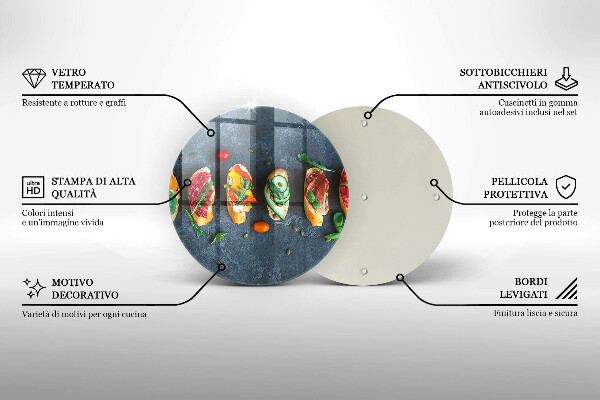 Kuchynská doska zo skla Farebné sendviče