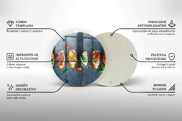 Kuchynská doska zo skla Farebné sendviče