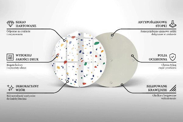 Kuchynská doska zo skla Farebná kamenina