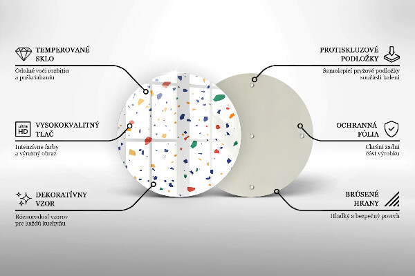 Kuchynská doska zo skla Farebná kamenina