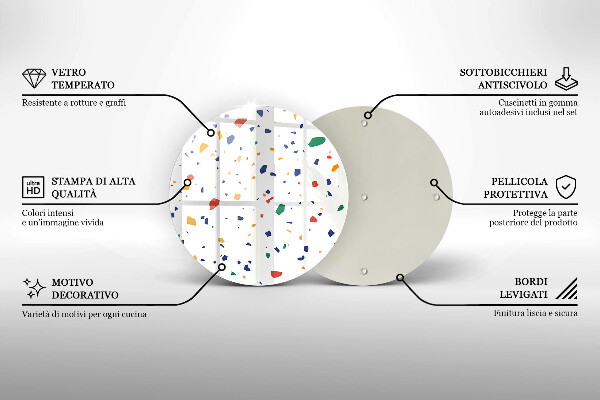 Kuchynská doska zo skla Farebná kamenina