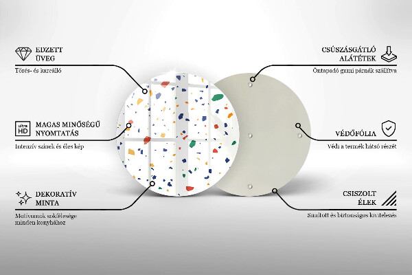 Kuchynská doska zo skla Farebná kamenina