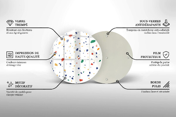 Kuchynská doska zo skla Farebná kamenina