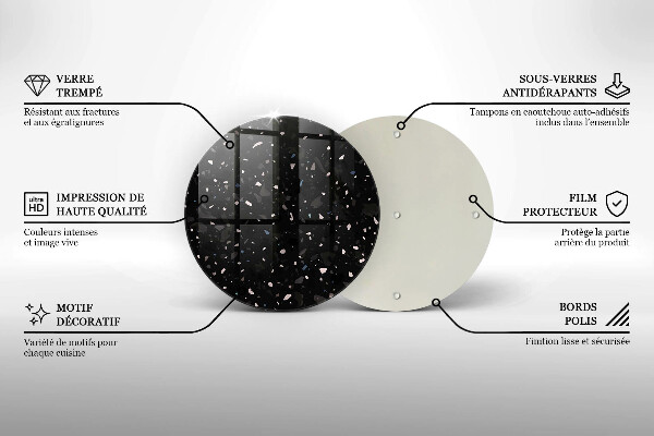 Kuchynská doska zo skla Tmavá kamenina