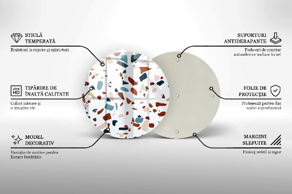 Kuchynská doska zo skla Dekoratívny kameň