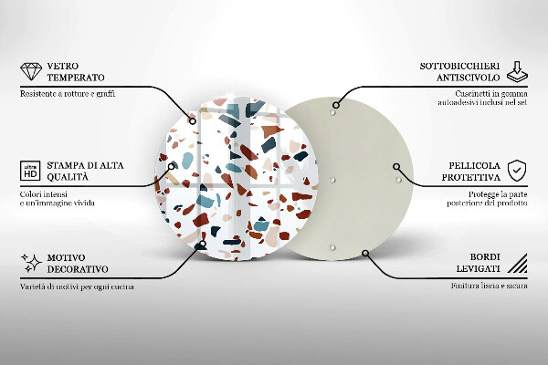 Kuchynská doska zo skla Dekoratívny kameň
