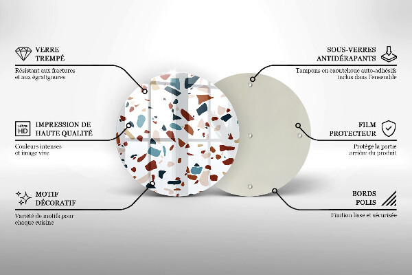 Kuchynská doska zo skla Dekoratívny kameň