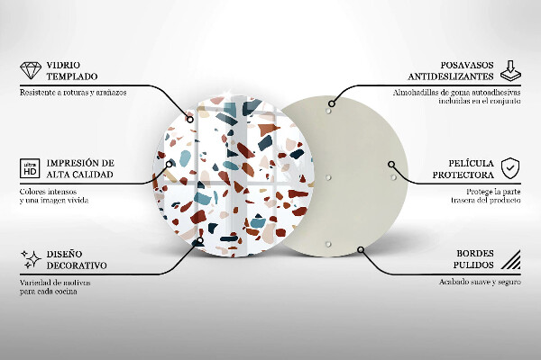 Kuchynská doska zo skla Dekoratívny kameň