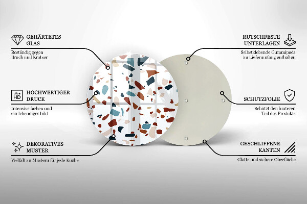 Kuchynská doska zo skla Dekoratívny kameň