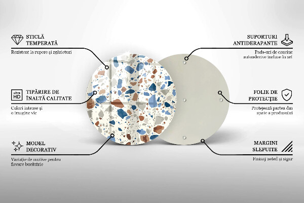 Kuchynská doska zo skla Dekoratívna kamenina