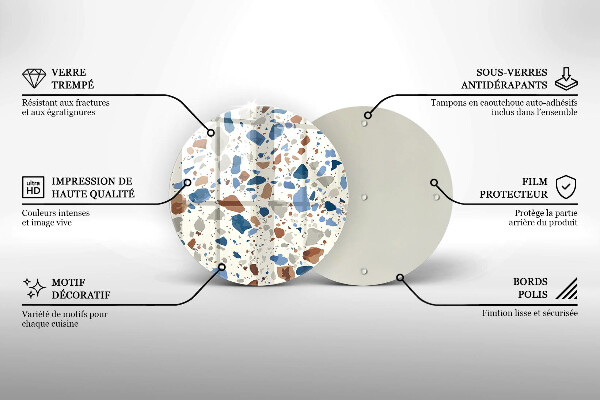 Kuchynská doska zo skla Dekoratívna kamenina