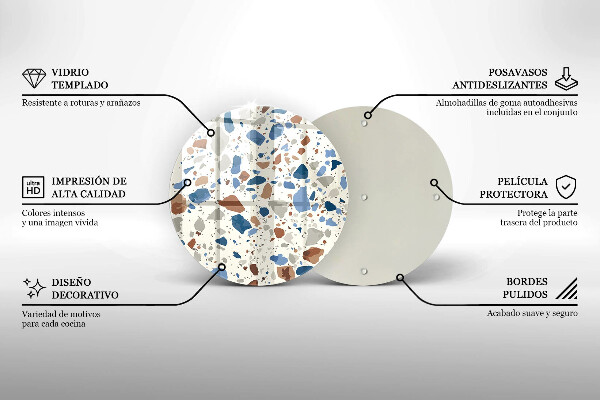 Kuchynská doska zo skla Dekoratívna kamenina