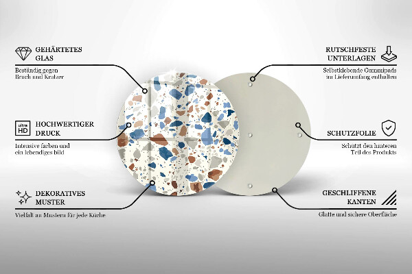 Kuchynská doska zo skla Dekoratívna kamenina