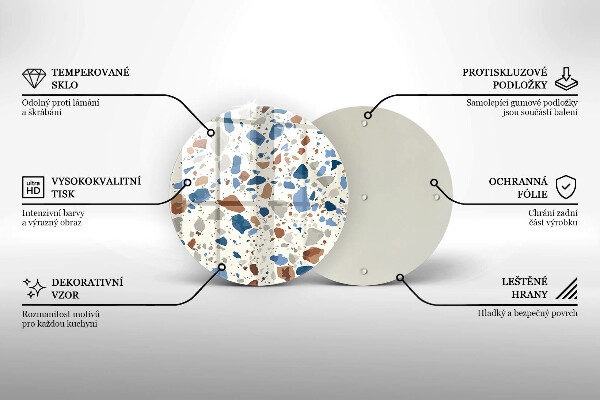 Kuchynská doska zo skla Dekoratívna kamenina
