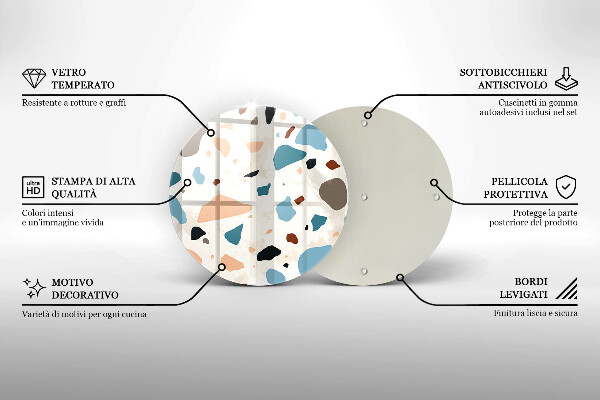 Kuchynská doska zo skla Dekoratívna kamenina