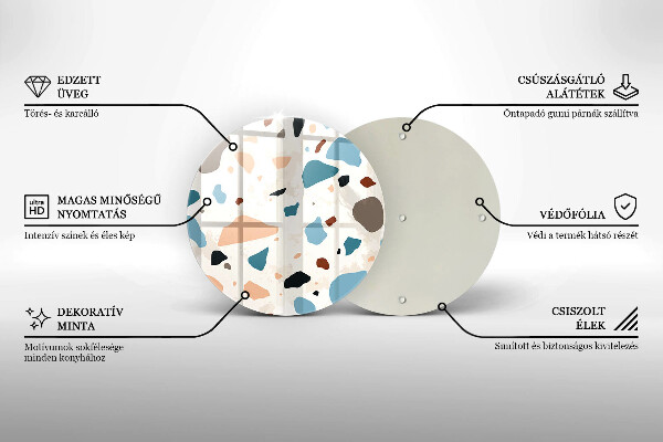 Kuchynská doska zo skla Dekoratívna kamenina