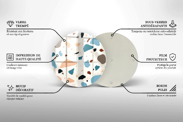 Kuchynská doska zo skla Dekoratívna kamenina