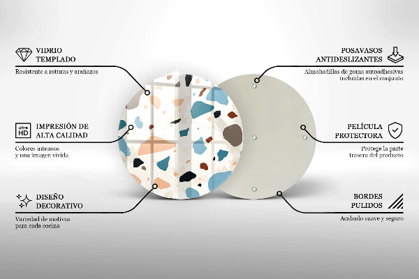 Kuchynská doska zo skla Dekoratívna kamenina