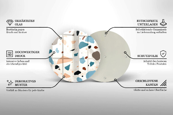 Kuchynská doska zo skla Dekoratívna kamenina