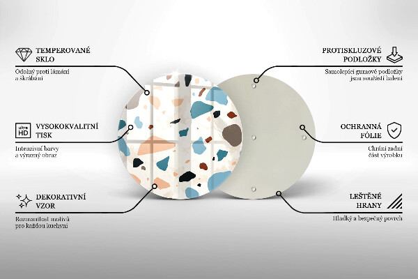 Kuchynská doska zo skla Dekoratívna kamenina