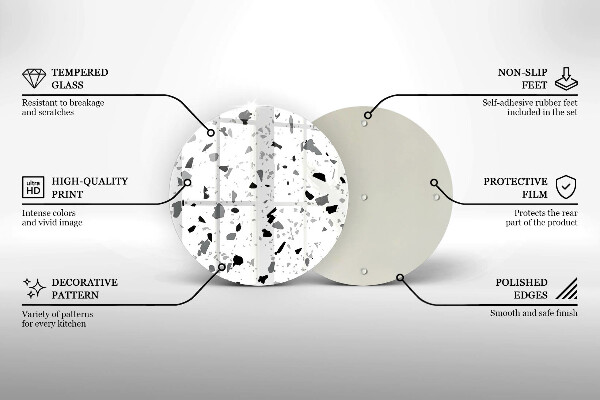 Kuchynská doska zo skla Dekoratívna kamenina