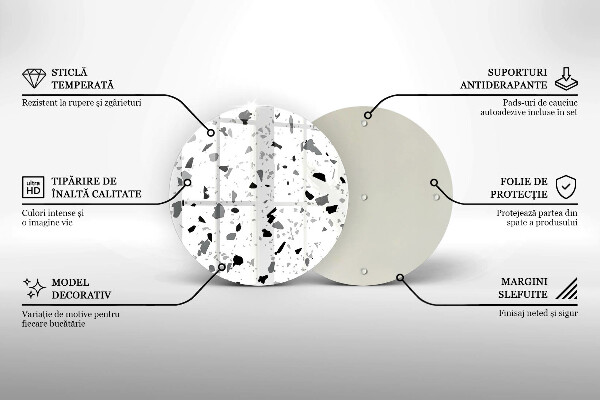Kuchynská doska zo skla Dekoratívna kamenina