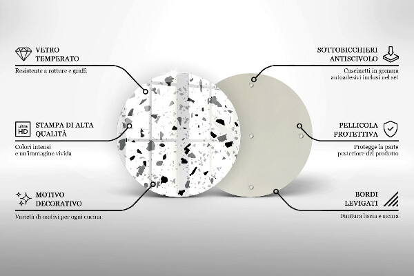 Kuchynská doska zo skla Dekoratívna kamenina