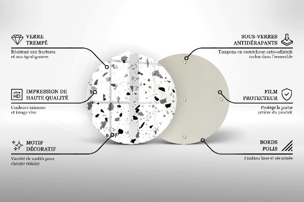 Kuchynská doska zo skla Dekoratívna kamenina