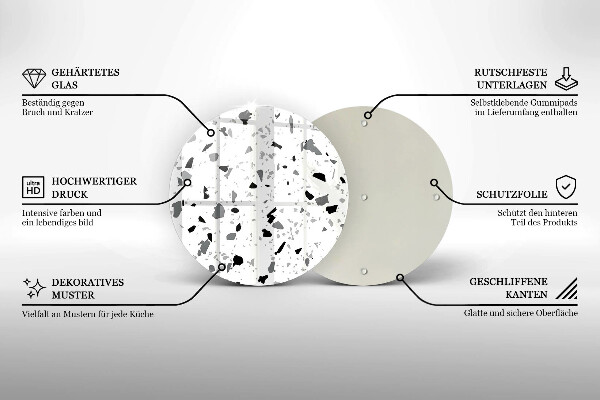 Kuchynská doska zo skla Dekoratívna kamenina