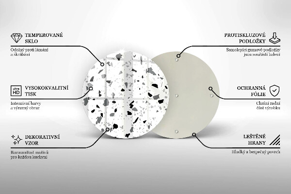 Kuchynská doska zo skla Dekoratívna kamenina