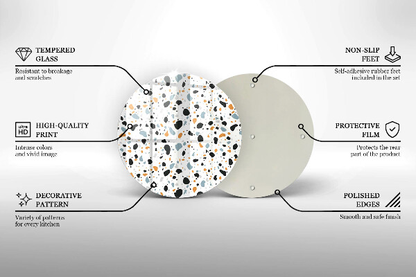 Kuchynská doska zo skla Dekoratívna kamenina