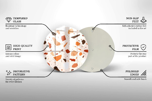Kuchynská doska zo skla Dekoratívna kamenina