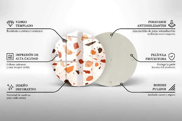 Kuchynská doska zo skla Dekoratívna kamenina