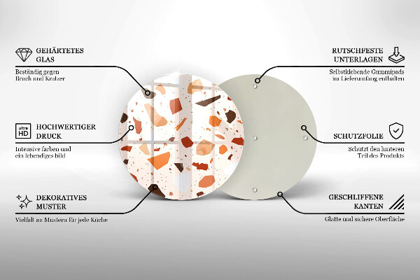 Kuchynská doska zo skla Dekoratívna kamenina