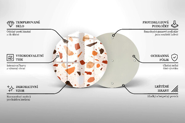 Kuchynská doska zo skla Dekoratívna kamenina