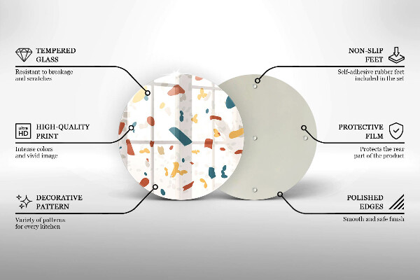 Kuchynská doska zo skla Dekoratívna kamenina