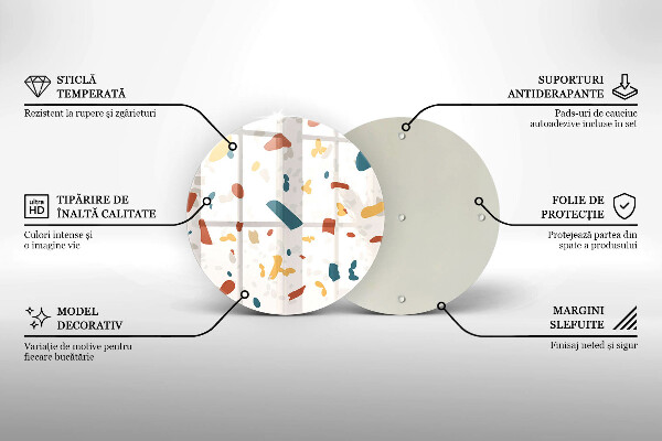 Kuchynská doska zo skla Dekoratívna kamenina