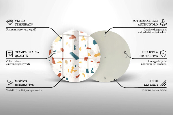 Kuchynská doska zo skla Dekoratívna kamenina