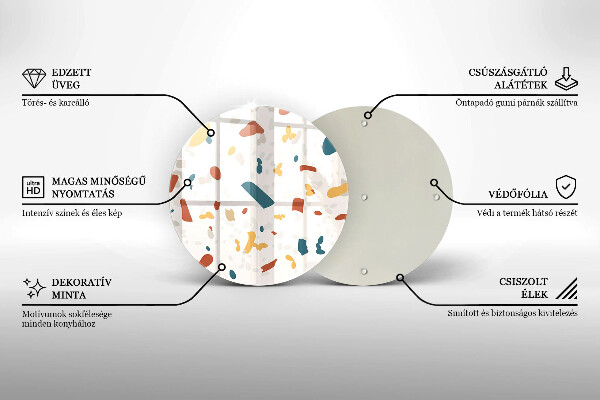 Kuchynská doska zo skla Dekoratívna kamenina