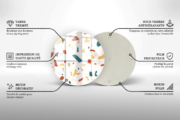 Kuchynská doska zo skla Dekoratívna kamenina