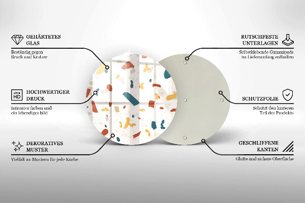 Kuchynská doska zo skla Dekoratívna kamenina
