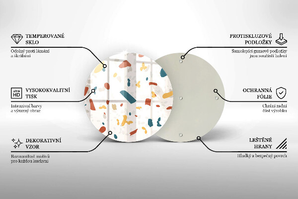 Kuchynská doska zo skla Dekoratívna kamenina