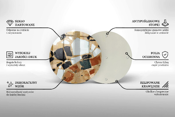 Kuchynská doska zo skla Doska s dekoratívnymi kameňmi