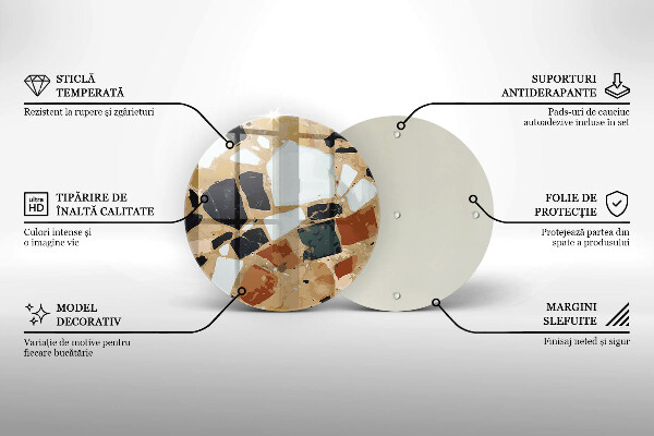 Kuchynská doska zo skla Doska s dekoratívnymi kameňmi