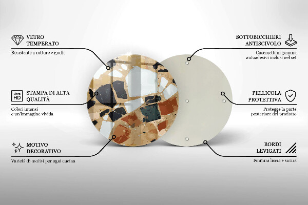 Kuchynská doska zo skla Doska s dekoratívnymi kameňmi